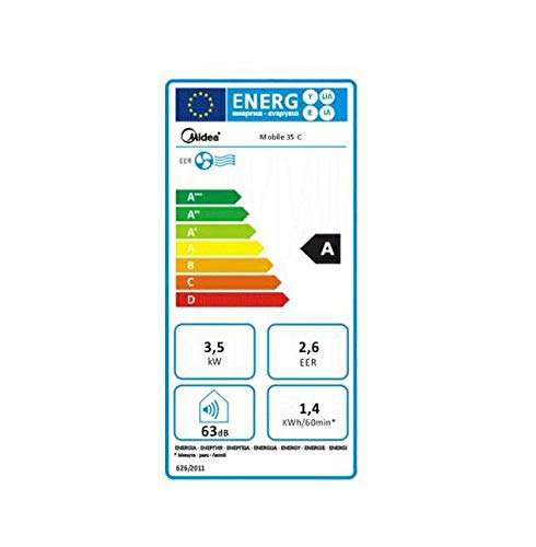 Midea Mobile Klimaanlage 35C, 12000 BTU, 3,5 kW, bis 43 m², App-Steuerung, Abluftschlauch