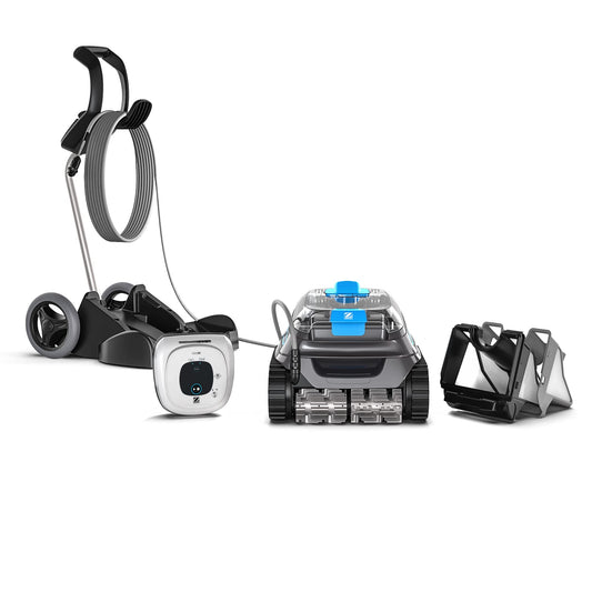 Automatischer Poolroboter Zodiac CNX 40 iQ, bis zu 12x6 m, reinigt Boden, Wände und Wasserlinie. App-Steuerung, Fernbedienung und Liftsystem