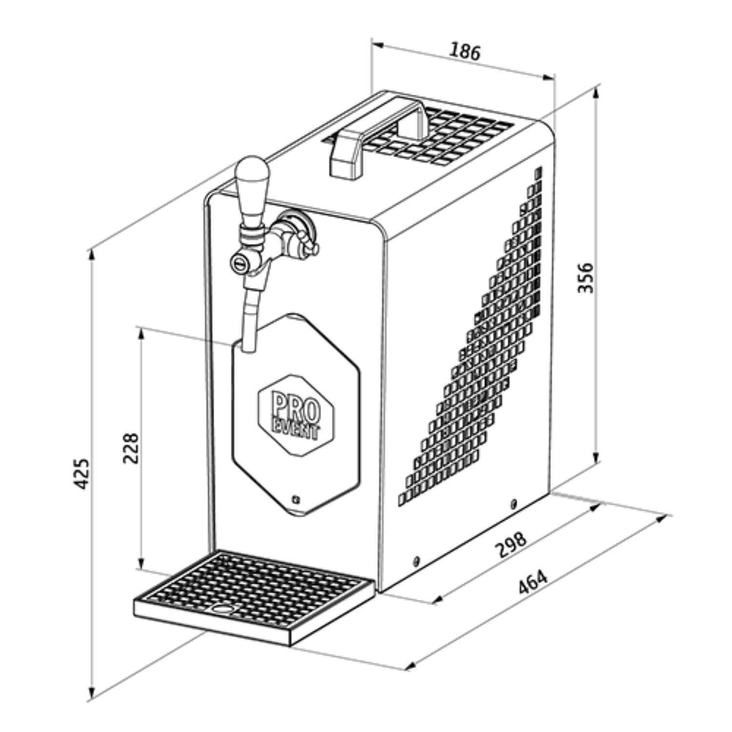 BieTal® Bierzapfanlage Bierkühler Zapfanlage mit Kühlung 30 Liter/h - SET - Typ S - OHNE CO2