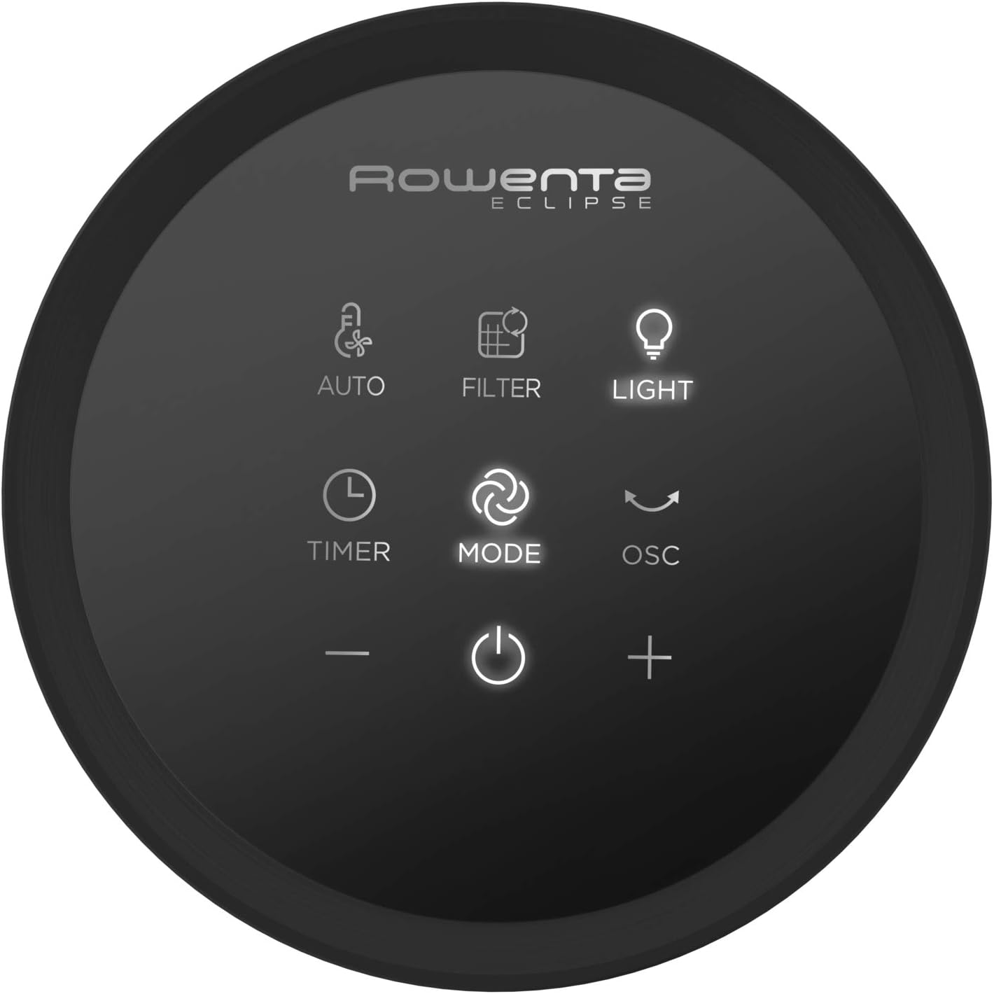 Rowenta rotorloser 2 in1 Luftreinigungsventilator Eclipse QU5030 | Luftreiniger und Ventilator | Feinpartikel | 12 Geschwindigkeiten | Timer | verzögerte Startfunktion | Fernbedienung | Anthrazit