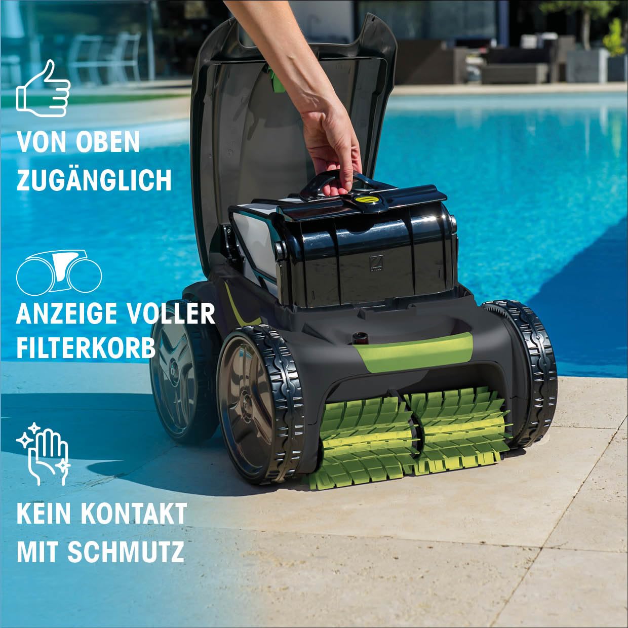 Zodiac Vortex 4WD GV 5220 Automatischer Poolreiniger für Pools bis 12 x 6 m; reinigt Boden, Wände und Wasserlinie