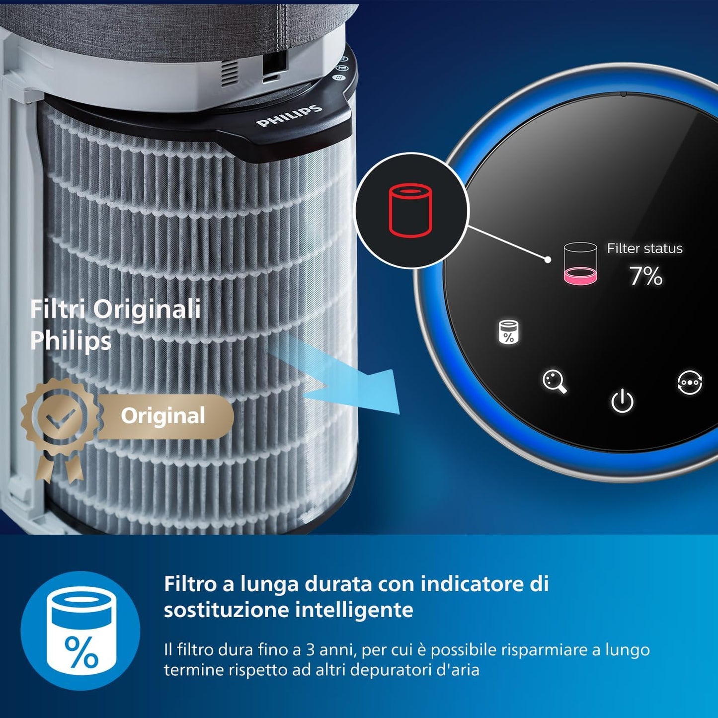 Philips Luftreiniger der Serie 4000i, App-Steuerung, entfernt Keime, Pollen und Staub in Räumen bis zu 158 m², 4 Geschwindigkeiten, Schlafmodus, (AC4236/10)