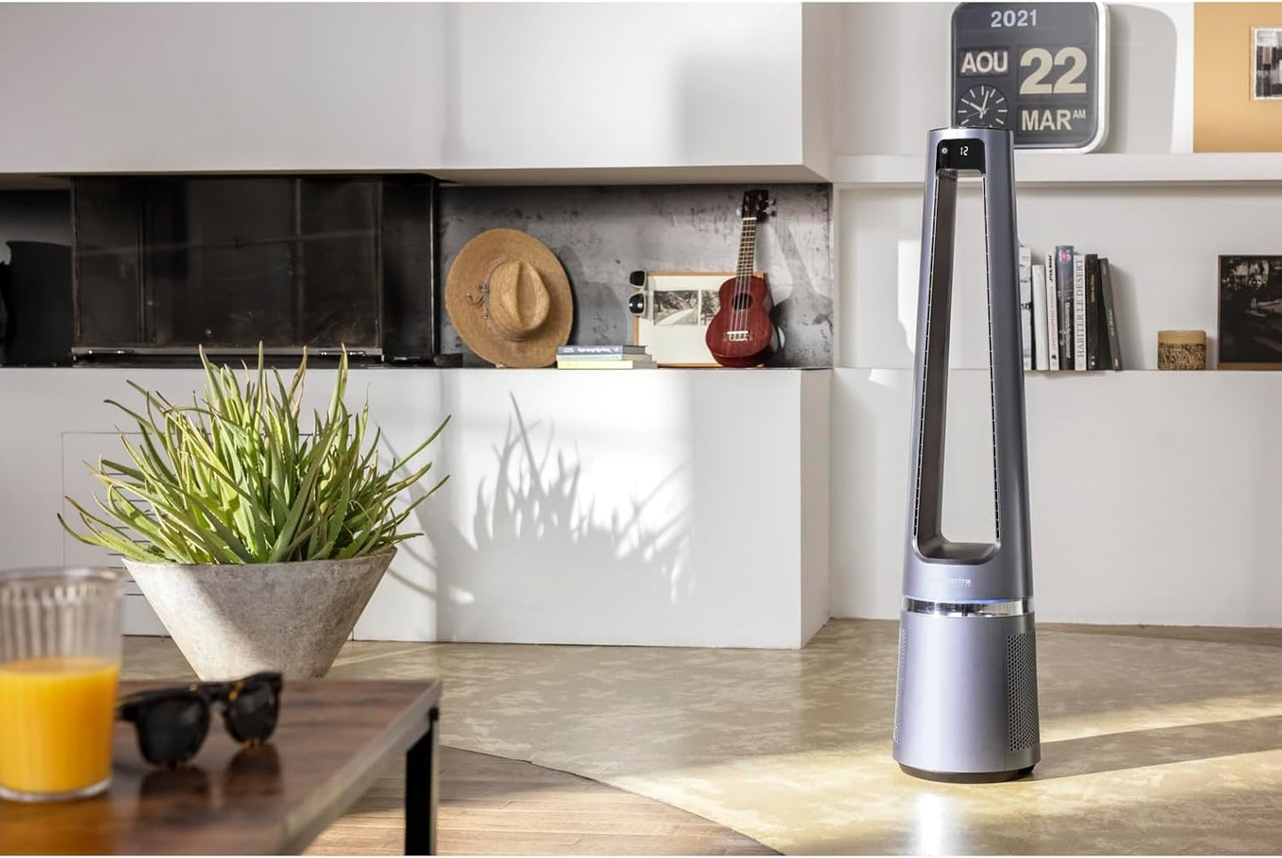 Rowenta rotorloser 2 in1 Luftreinigungsventilator Eclipse QU5030 | Luftreiniger und Ventilator | Feinpartikel | 12 Geschwindigkeiten | Timer | verzögerte Startfunktion | Fernbedienung | Anthrazit