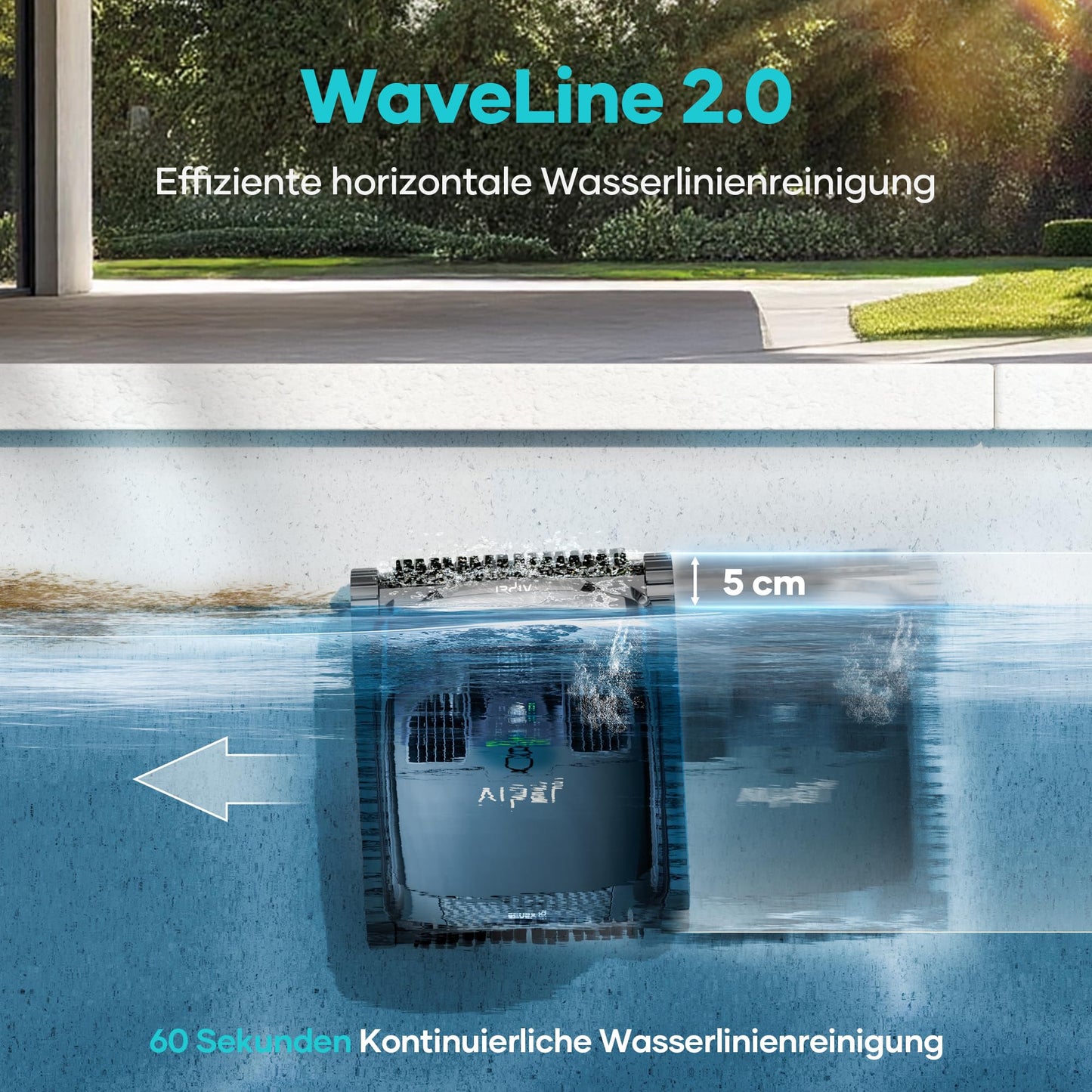 AIPER (Upgrade) Scuba X1 Poolroboter Boden und Wand, 3 μm Ultra-Fein Doppelfilter, 25200 LPH Saugkraft mit Doppel-Auslass
