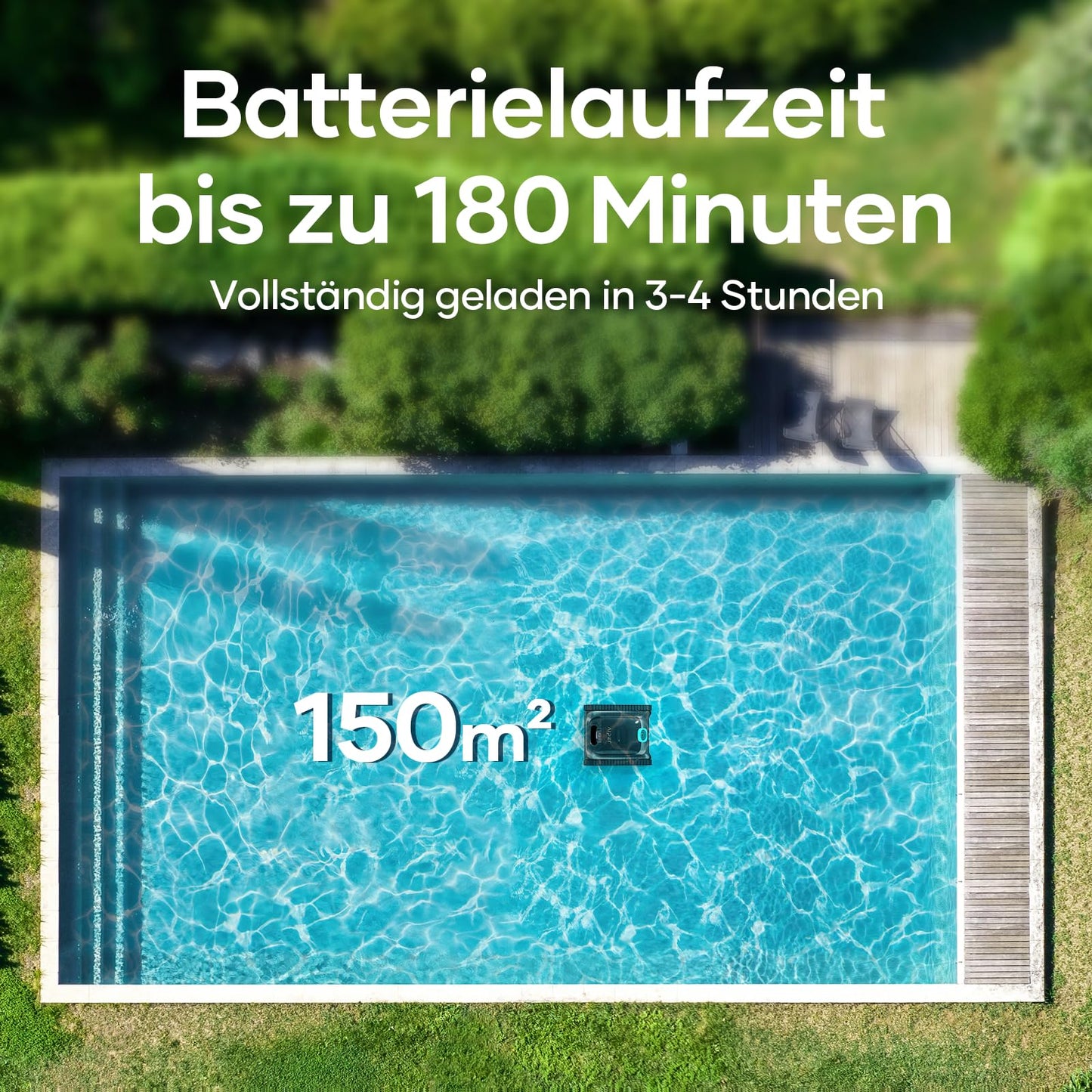 AIPER Scuba S1 2025 Upgrade Poolroboter Akku, 180 Min Laufzeit, Ultrafeinfiltration, Pool Bodensauger mit Wand- & Wasserlinienreinigung, App-Steuerung & OTA-Updates, Poolsauger für Pools bis zu 150㎡