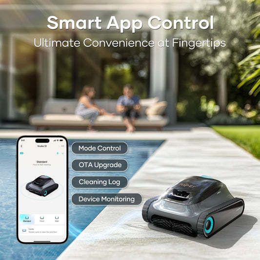 AIPER Scuba S1 2025 Upgrade Poolroboter Akku, 180 Min Laufzeit, Ultrafeinfiltration, Pool Bodensauger mit Wand- & Wasserlinienreinigung, App-Steuerung & OTA-Updates, Poolsauger für Pools bis zu 150㎡