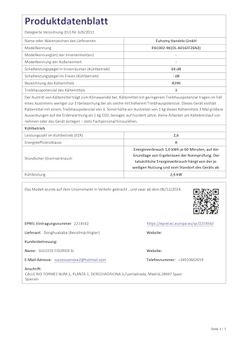 Mobile Klimaanlage 9000 BTU, 4-in-1, bis 25 m², <48 dB, Fernbedienung, Timer, Abluftschlauch