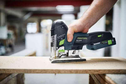 Festool Akku-Pendelstichsäge PSC 420 HPC 4,0 EBI-Plus CARVEX (mit Akkupack, Schnellladegerät, Stichsägeblatt-Set: WOOD FINE CUT und WOOD UNIVERSAL, Splitterschutz), im Systainer