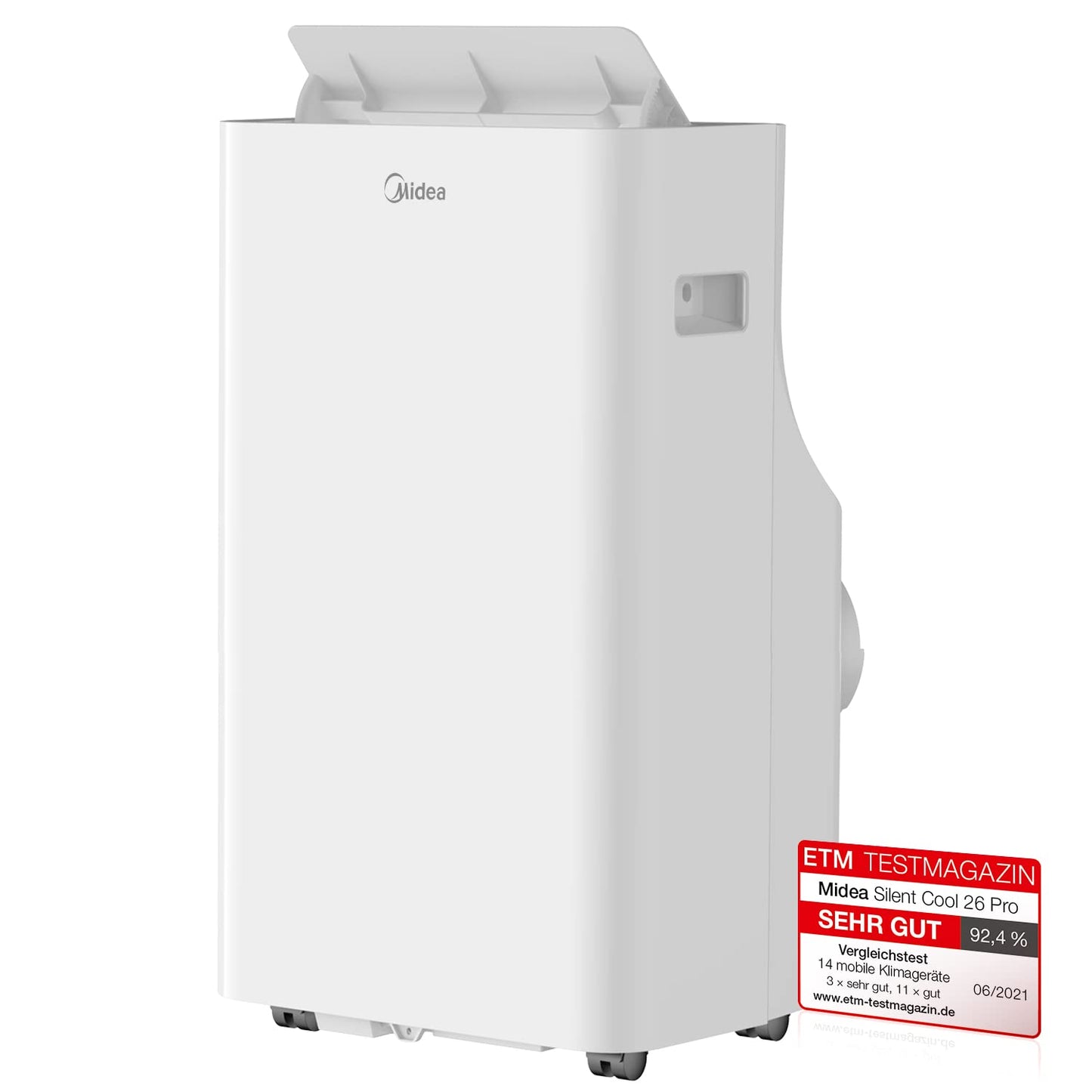 Midea Mobile Klimaanlage Silent Cool 26 Pro, 9000 BTU, 2,6 kW, bis 33 m², mit Abluftschlauch, Weiß