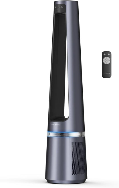 Rowenta rotorloser 2 in1 Luftreinigungsventilator Eclipse QU5030 | Luftreiniger und Ventilator | Feinpartikel | 12 Geschwindigkeiten | Timer | verzögerte Startfunktion | Fernbedienung | Anthrazit