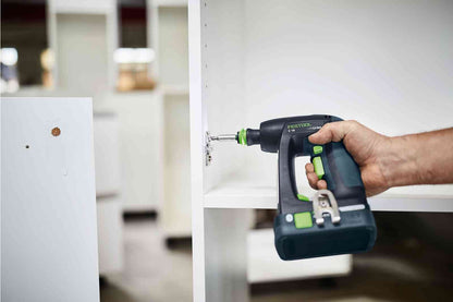 Festool Akku-Bohrschrauber C 18-Basic (mit Werkzeugfutter, Magnet-Bithalter, Schnellspannbohrfutter, Bit, Gürtelclip), im Systainer