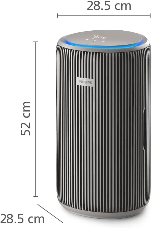 Philips PureProtect 3200 Series: Intelligent Air Purifier, HEPA and Activated Carbon Filter, CADR 500 m³/h for 130 m², Ultra Quiet and Energy Efficient, Captures 99.97% Allergens (AC3210/12)