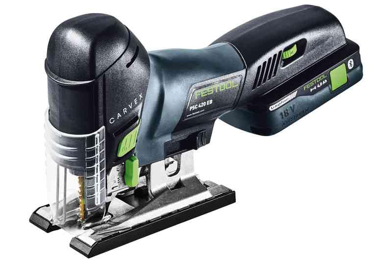 Festool Akku-Pendelstichsäge PSC 420 HPC 4,0 EBI-Plus CARVEX (mit Akkupack, Schnellladegerät, Stichsägeblatt-Set: WOOD FINE CUT und WOOD UNIVERSAL, Splitterschutz), im Systainer