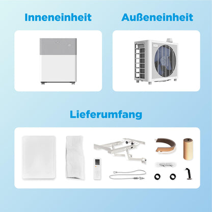 Midea Portasplit Klimaanlage, 12000 BTU, 3,5 kW, Kühlen/Heizen, bis 42 m², Silent-Modus 39 dB(A)