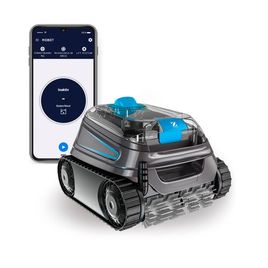 Automatischer Poolroboter Zodiac CNX 40 iQ, bis zu 12x6 m, reinigt Boden, Wände und Wasserlinie. App-Steuerung, Fernbedienung und Liftsystem