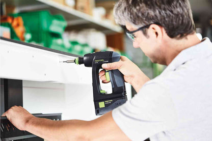 Festool Akku-Bohrschrauber C 18-Basic (mit Werkzeugfutter, Magnet-Bithalter, Schnellspannbohrfutter, Bit, Gürtelclip), im Systainer