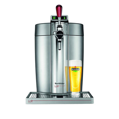 Krups VB700E00 Beertender Loft Edition Bierzapfgerät, Silber/Chrom Elegantes Design ermöglicht die Neigung des Glases um 45&nbsp;° für perfektes Einschenken.