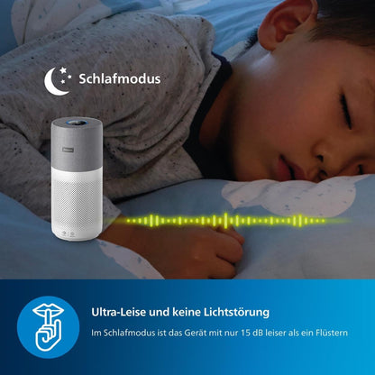 Philips Series 3000i Luftreiniger – App-Anbindung, entfernt Pollen, Staub, Viren und Aerosole* in Räumen mit bis zu 135 m², 4 Geschwindigkeitsstufen, Sleep-Modus (AC3033/10)