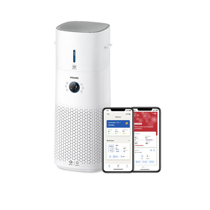 Philips Air Performer 2-in-1: Luftreiniger und Kühlgebläse - Reinigt 70 m², Entfernt 99,97% der Allergene und Schadstoffe. HEPA-Filter, Intelligente Sensoren, Alexa, App. (AMF765/10)