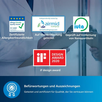 Philips Series 3000i Luftreiniger – App-Anbindung, entfernt Pollen, Staub, Viren und Aerosole* in Räumen mit bis zu 135 m², 4 Geschwindigkeitsstufen, Sleep-Modus (AC3033/10)