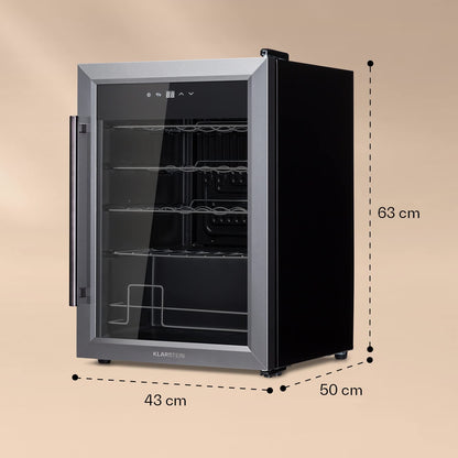 Klarstein Ultimo Uno Weinkühlschrank - Wine Fridge mit Temperaturregler: 5-8 °C, Weinschrank mit Touch-Bedienfeld, Platz für 20 Flaschen, 53 Liter Gesamtvolumen, schwarz