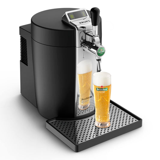 Krups Tireuse à Bière Pompe Machine à Pière Pression Beertender Bierzapfanlage, Zapfmaschine, 5 l, Temperaturanzeige, verbleibendes Volumen, Chrom VB700800, Thermoplast, Schwarz/Anthrazit
