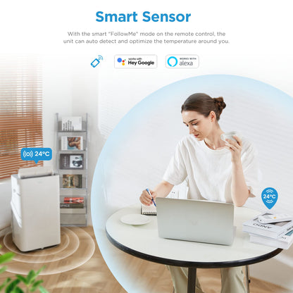 Midea Mobile Klimaanlage Silent Cool 26 Pro WF, 9000 BTU, 2,6 kW, bis 33 m², App-Steuerung, Abluftschlauch