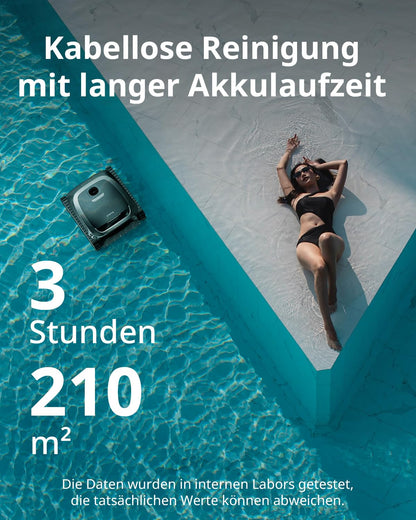 Beatbot AquaSense Kabelloser Poolroboter– Akku Poolsauger mit Smarte Pfadoptimierung, Poolreiniger Wasserlinie Boden und Wand, für Pools bis zu 200 m²