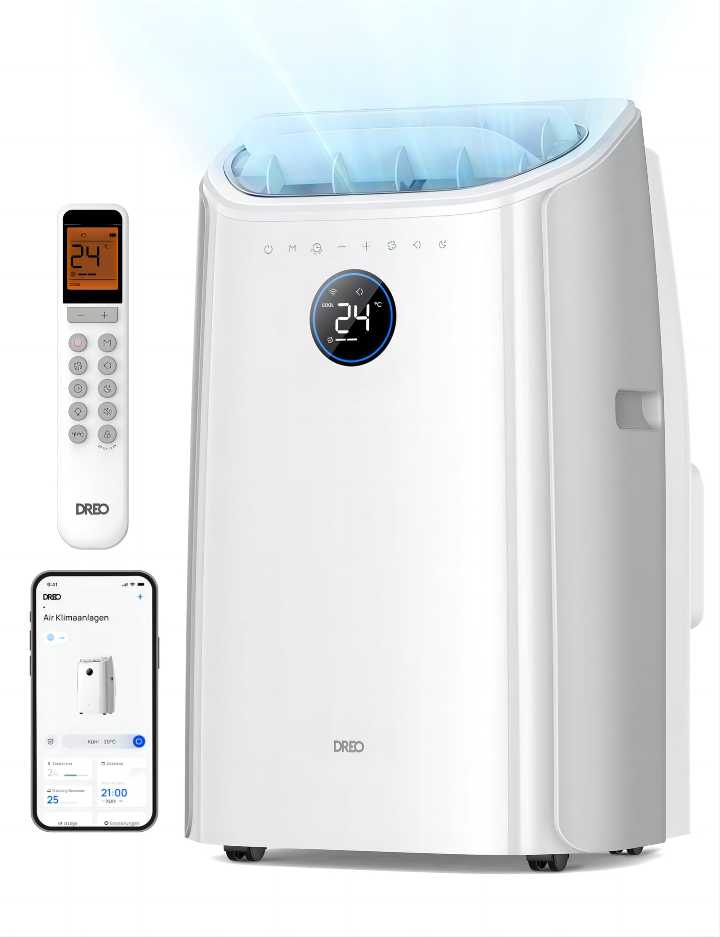 Dreo Mobile Klimaanlage AC516S, 12000 BTU, App- & Sprachsteuerung, für Schlafzimmer, 24h Timer