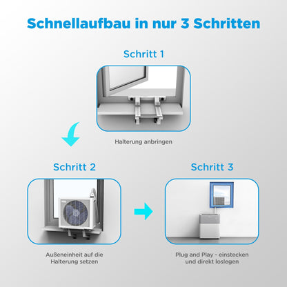 Midea Portasplit Klimaanlage, 12000 BTU, 3,5 kW, Kühlen/Heizen, bis 42 m², Silent-Modus 39 dB(A)