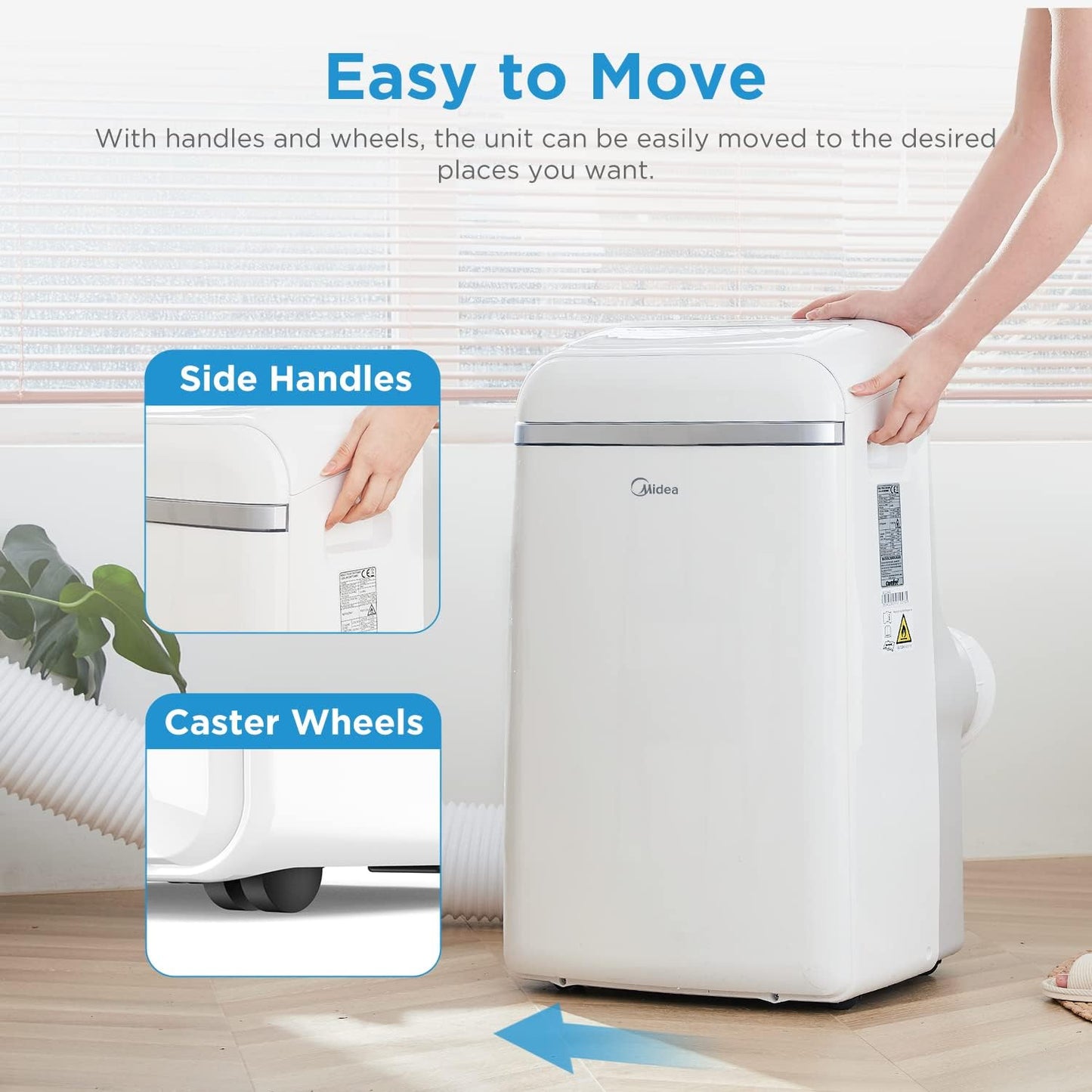 Midea Mobile Klimaanlage MPD-12CRN7, 12000 BTU, 3,5 kW, bis 43 m², mit Abluftschlauch