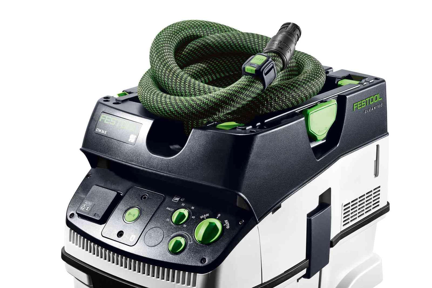 Festool Absaugmobil CTM 36 E CLEANTEC (mit Hauptfilter, SELFCLEAN Filtersack, Saugschlauch glatt Ø 27/32 x 3,5 m, Verschlussdeckel für Ansaugstutzen)