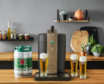 Krups Tireuse à Bière Pompe Machine à Pière Pression Beertender Bierzapfanlage, Zapfmaschine, 5 l, Temperaturanzeige, verbleibendes Volumen, Chrom VB700800, Thermoplast, Schwarz/Anthrazit