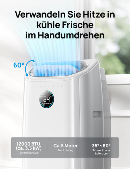 Dreo Mobile Klimaanlage AC516S, 12000 BTU, App- & Sprachsteuerung, für Schlafzimmer, 24h Timer
