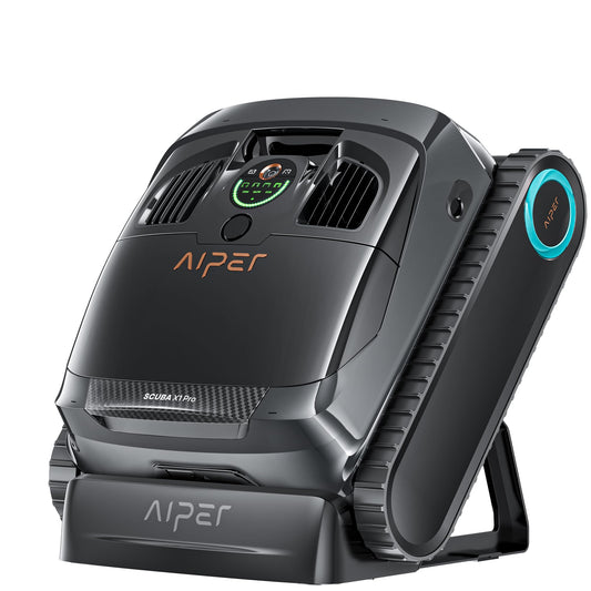 AIPER Scuba X1 Pro Poolroboter Boden und Wand, 25200 LPH Wasserlinienreinigung, Dual-Motoren Poolsauger, 3 Saugmodi, Intelligenter Pfadplan und Reinigungsplanung, Ideal für Eingelassene Pools 200㎡