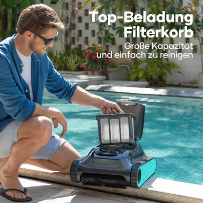 AIPER Scuba S1 Poolroboter Boden und Wand, Kabelloser Poolsauger mit Wandklettern, Intelligenten Navigation 2.0, 150 Minuten Batterielaufzeit