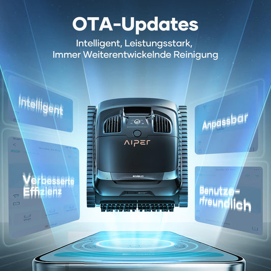 AIPER (Upgrade) Scuba X1 Poolroboter Boden und Wand, 3 μm Ultra-Fein Doppelfilter, 25200 LPH Saugkraft mit Doppel-Auslass