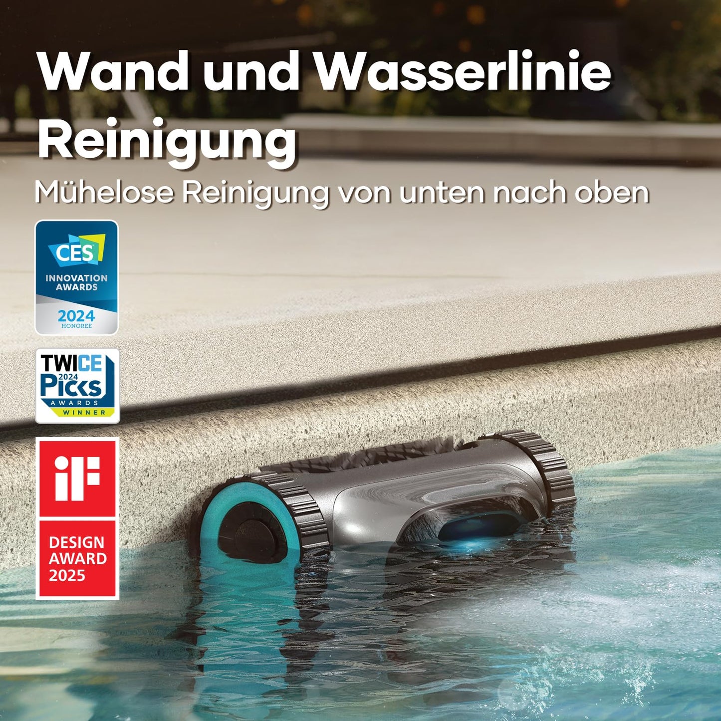AIPER Scuba S1 Poolroboter Boden und Wand, Kabelloser Poolsauger mit Wandklettern, Intelligenten Navigation 2.0, 150 Minuten Batterielaufzeit