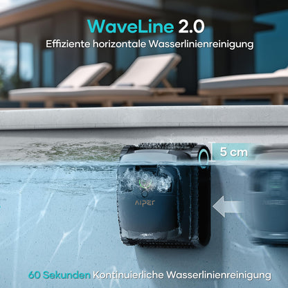 AIPER Scuba X1 Pro Poolroboter Boden und Wand, 25200 LPH Wasserlinienreinigung, Dual-Motoren Poolsauger, 3 Saugmodi, Intelligenter Pfadplan und Reinigungsplanung, Ideal für Eingelassene Pools 200㎡