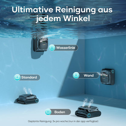 AIPER Scuba X1 Poolroboter mit App, 25200 LPH Mühelose Sauberkeit mit Doppel-Auslass, 3 μm Ultra-Feinfiltersystem