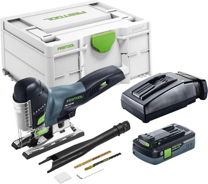 Festool Akku-Pendelstichsäge PSC 420 HPC 4,0 EBI-Plus CARVEX (mit Akkupack, Schnellladegerät, Stichsägeblatt-Set: WOOD FINE CUT und WOOD UNIVERSAL, Splitterschutz), im Systainer