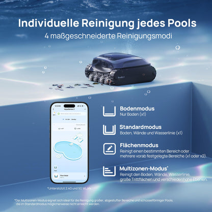 Beatbot AquaSense 2 Poolroboter, Akku Poolsauger mit Oberflächen-Parkfunktion, Poolreiniger Boden und Wand