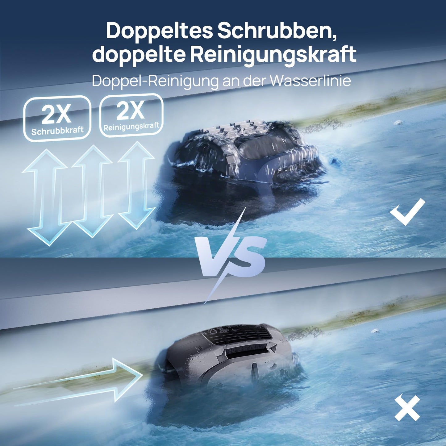 Beatbot AquaSense 2 Poolroboter, Akku Poolsauger mit Oberflächen-Parkfunktion, Poolreiniger Boden und Wand