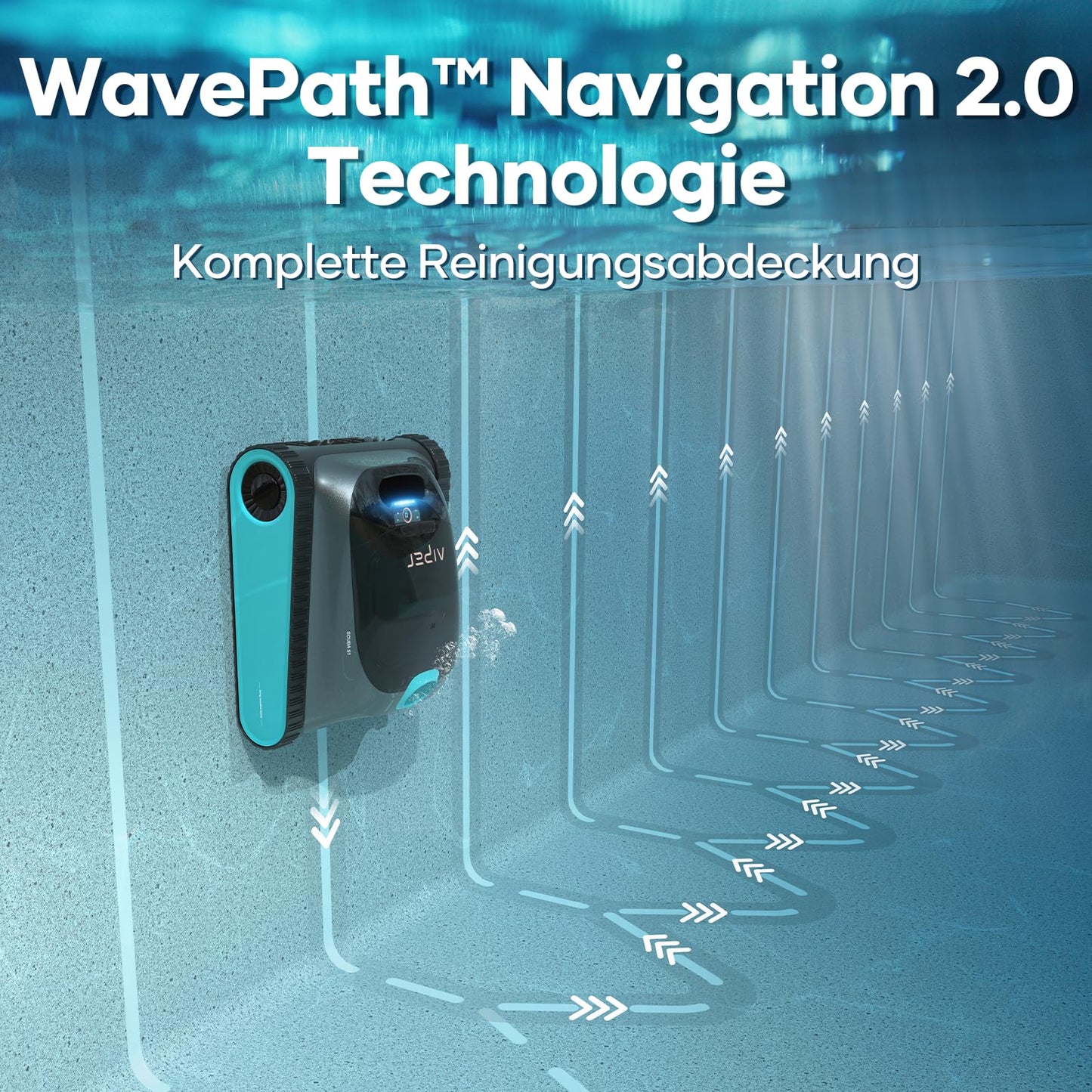 AIPER Scuba S1 Poolroboter Boden und Wand, Kabelloser Poolsauger mit Wandklettern, Intelligenten Navigation 2.0, 150 Minuten Batterielaufzeit
