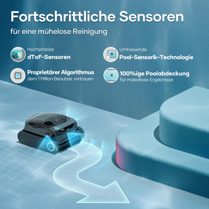 AIPER Scuba X1 Poolroboter mit App, 25200 LPH Mühelose Sauberkeit mit Doppel-Auslass, 3 μm Ultra-Feinfiltersystem