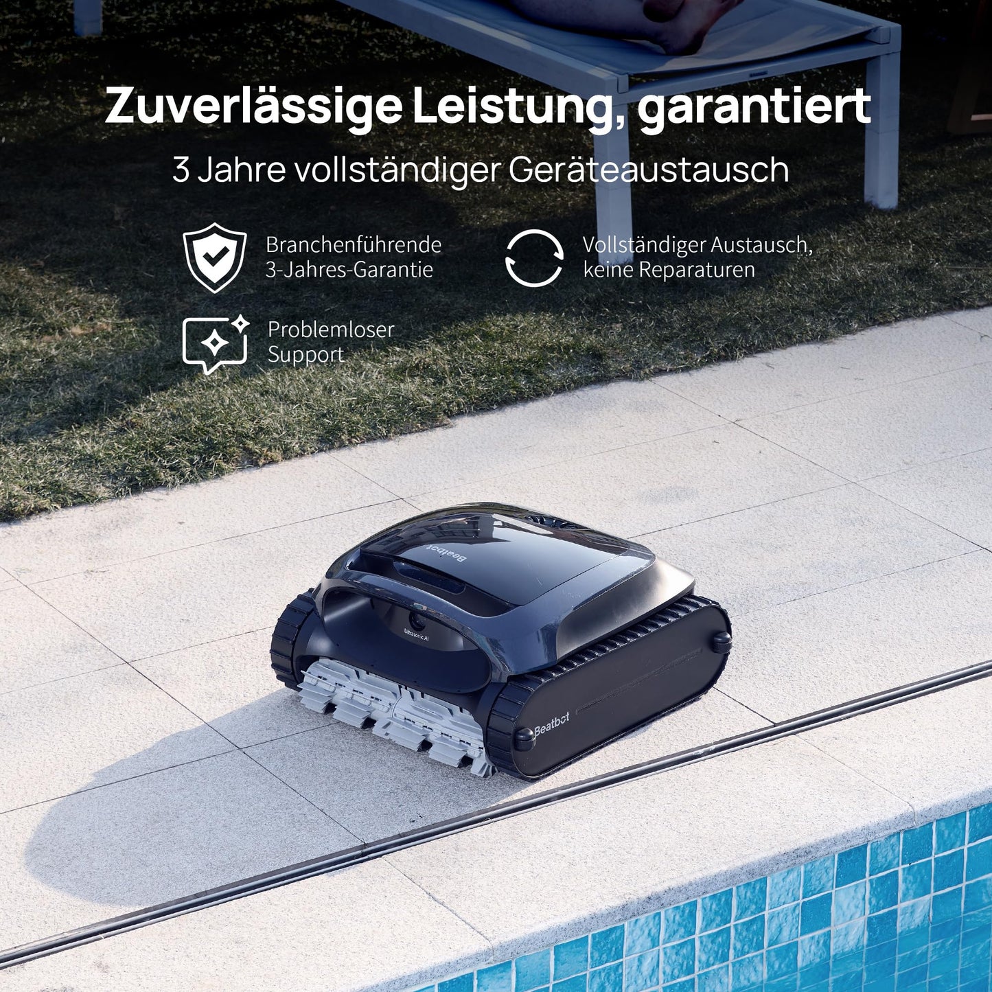 Beatbot AquaSense 2 Poolroboter, Akku Poolsauger mit Oberflächen-Parkfunktion, Poolreiniger Boden und Wand