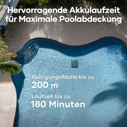 AIPER Scuba X1 Poolroboter mit App, 25200 LPH Mühelose Sauberkeit mit Doppel-Auslass, 3 μm Ultra-Feinfiltersystem
